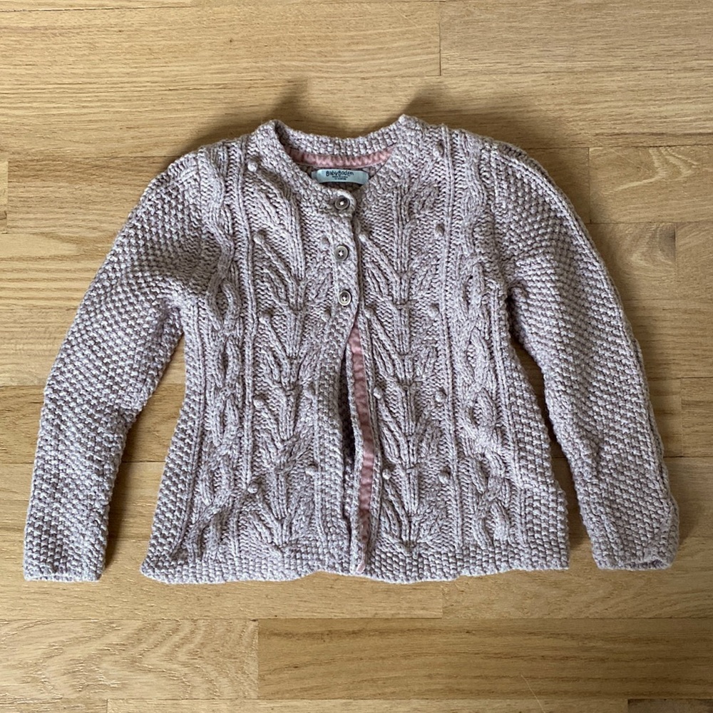 Beige Cable Knit Cardigan